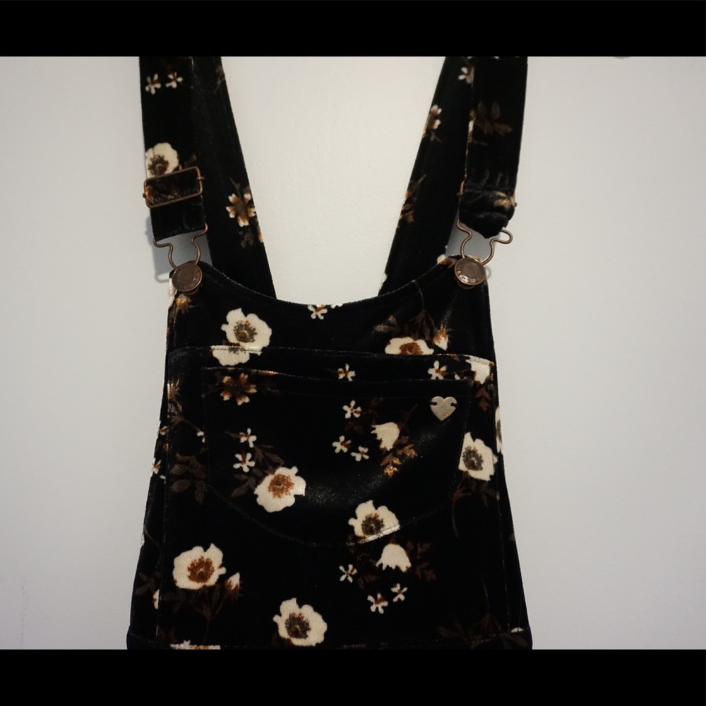 Kendall + Kylie Velvet, Floral, Overall Dress